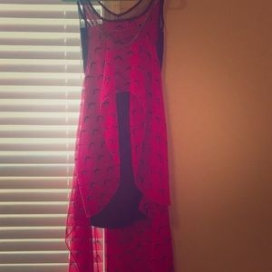 Cute Mustache Themed Asymmetrical Dress